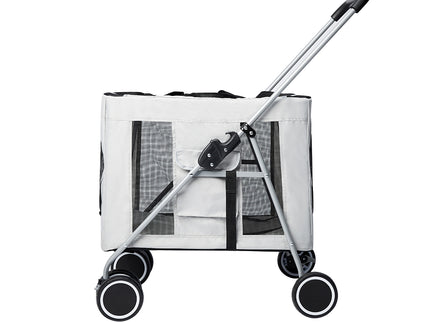 PaWz Pet Stroller Dog Cat Cage Carrier Grey-1864184495217971201