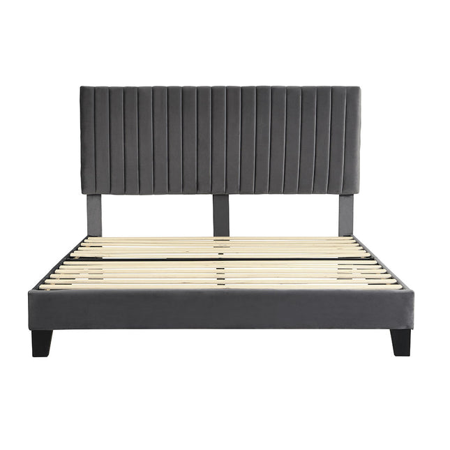 Levede Bed Frame Queen Size Mattress Grey-1975420520312737793