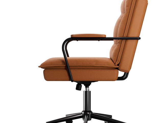 LEVEDE Ergonomic Office Chair Computer PU Brown-1973193534974595073