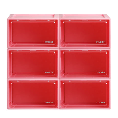 Stacked Sneaker Display Case 6x Shoe Pink-1864184616697597953