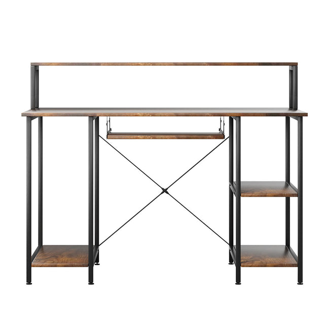 Levede Office Gaming Computer Desk Brown-1954802382802128897