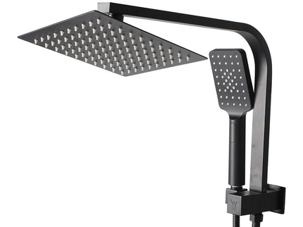 Shower Head High Pressure Set Rain Square Black-1831592564348817409