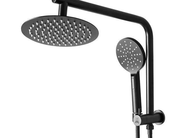 Shower Head High Pressure Set Rain Round Black-1942353352696401921