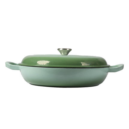 TOQUE 3.5L Enamel Dutch Oven Pan in Green Colour-1973193931340517377