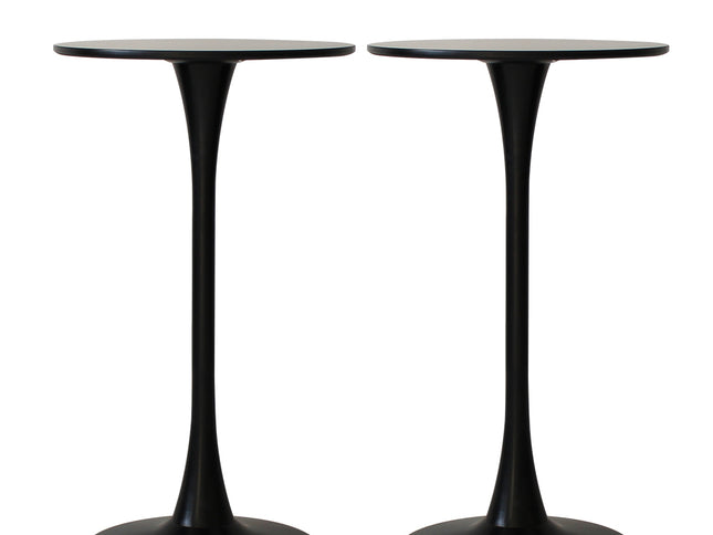 Levede 2x Round Bar Table Pub Tables Black-1942353410338721793
