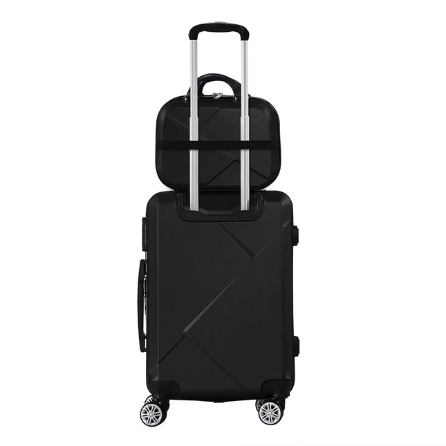 Slimbridge 2pcs 20"Travel Luggage Set Black-1954802807672541185