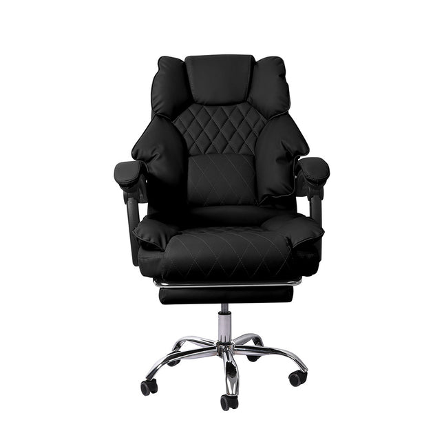 Levede Gaming Chair Office Computer Black Footrest-1973194005252542465