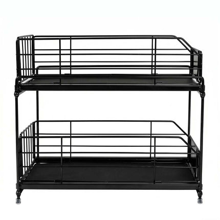 Toque 2 Tier Pull Out Cabinet Organizer Sliding Kitchen Storage Rack Under Sink-2050059016155041793