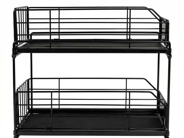 Toque 2 Tier Pull Out Cabinet Organizer Sliding Kitchen Storage Rack Under Sink-2050059016155041793