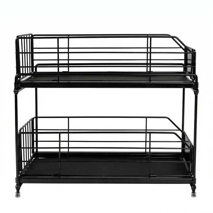 Toque 2 Tier Pull Out Cabinet Organizer Sliding Kitchen Storage Rack Under Sink-2050059016155041793