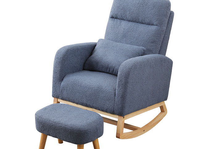 Levede Rocking Chair Ottoman Footrest With Side Pocket-1910112281321148417