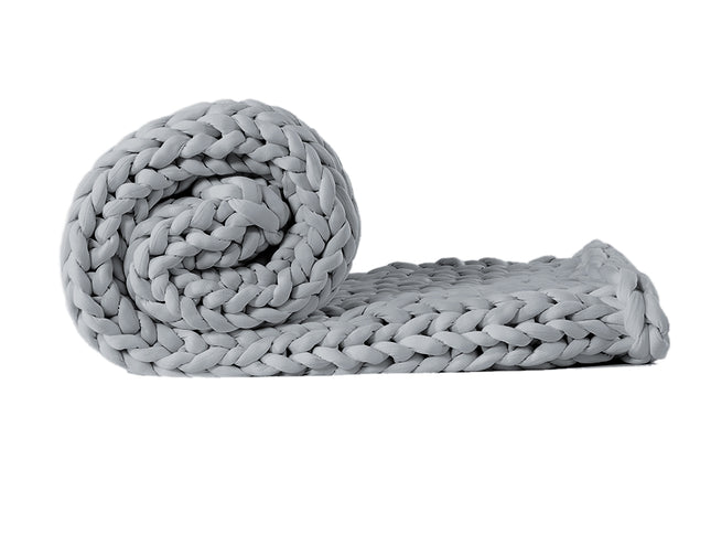 Dreamz Knitted Weighted Blanket Chunky Grey Kids-1973194040325312513