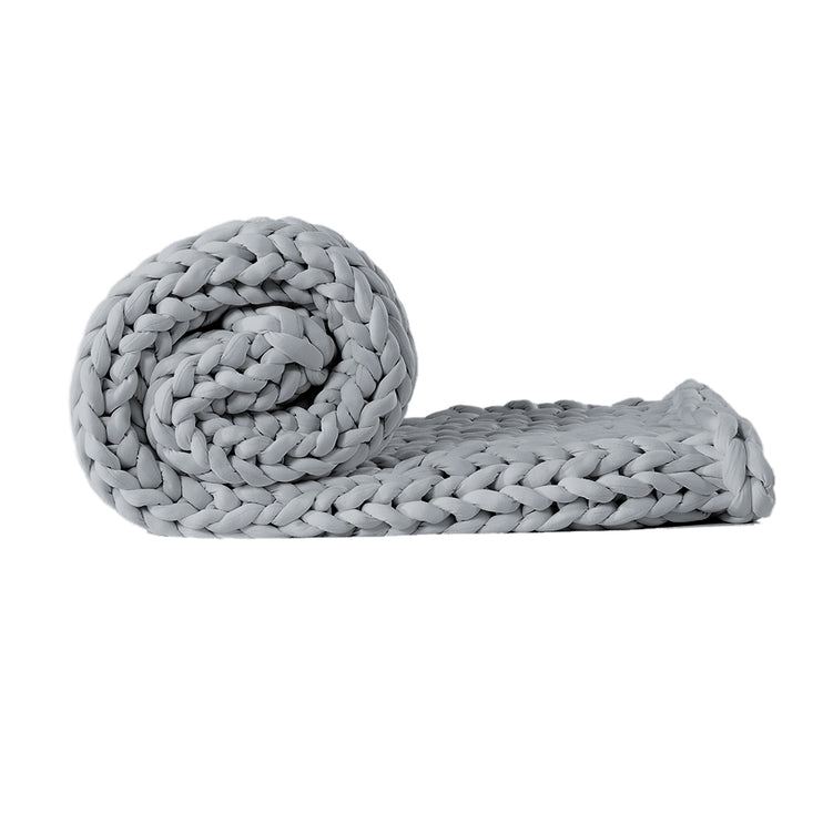 Dreamz Knitted Weighted Blanket Chunky Grey Kids-1973194040325312513