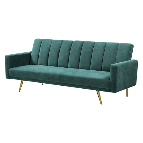 Levede Sofa Bed Convertible Velvet Lounge Recliner Couch Sleeper 3 Seater Green-1864184618333376513