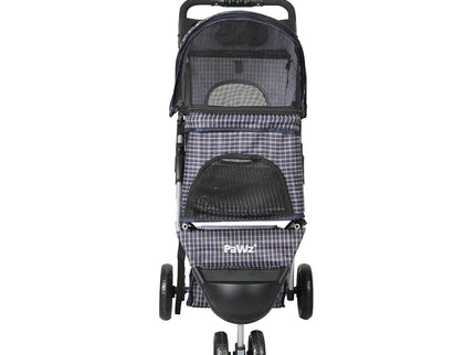 PaWz Large Pet Stroller Dog Cat Carrier Plaid-1864184623995686913