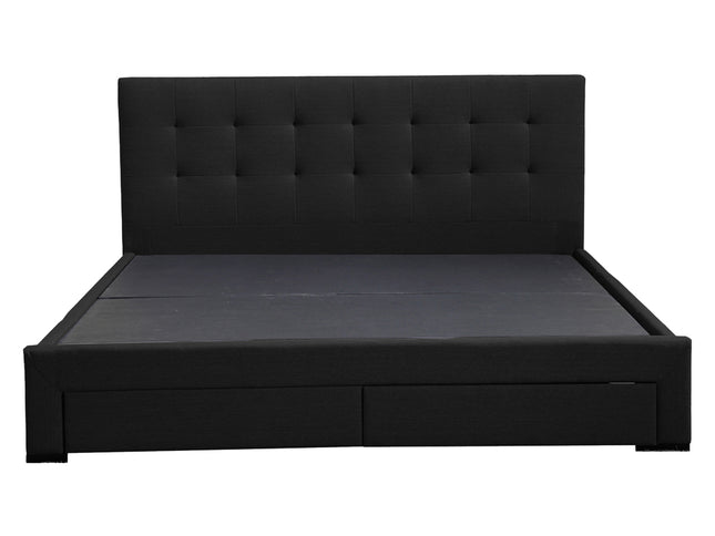 Levede Queen Bed Frame Fabric Tufted Dark Grey-1975420519935250433