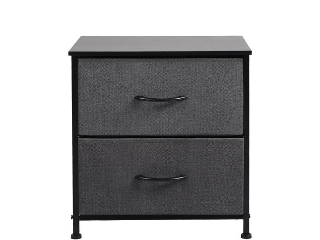 Levede Storage Cabinet Chest of 2 Drawers Dark Grey-1942353398460452865