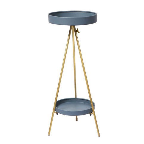 Levede Plant Stand 2 Tiers Outdoor Indoor Grey Gold Large-1864184723606212609