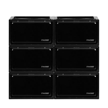 Stacked Shoe Box Acrylic Sneaker Display 6PC Black-1973193709575081985