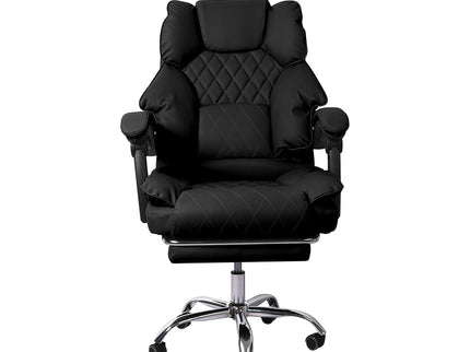 Levede Gaming Chair Office Computer Black Footrest-1864184461713870849