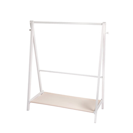 Levede Clothes Rack Wooden Wardrobe White-1973193811576360961