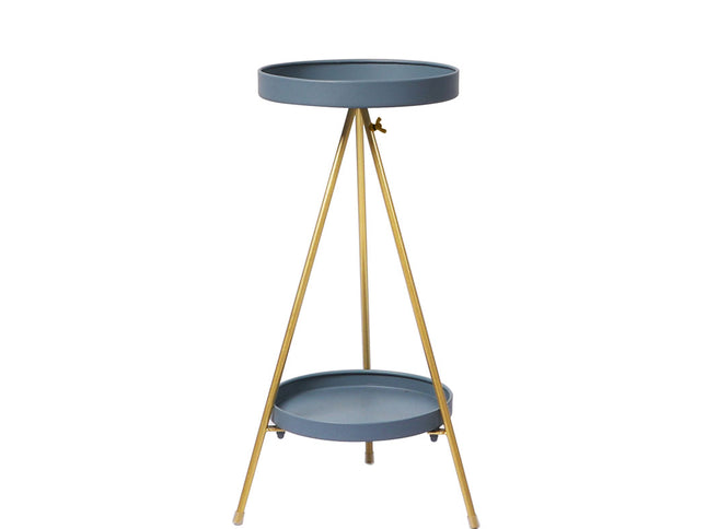 Levede Plant Stand 2 Tiers Outdoor Indoor Grey Gold Medium-1864184724352798721