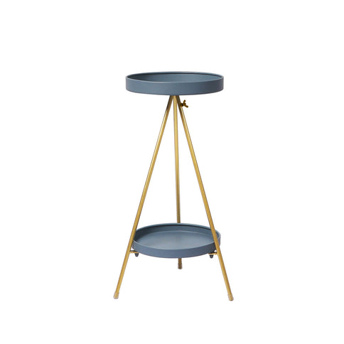 Levede Plant Stand 2 Tiers Outdoor Indoor Grey Gold Medium-1864184724352798721