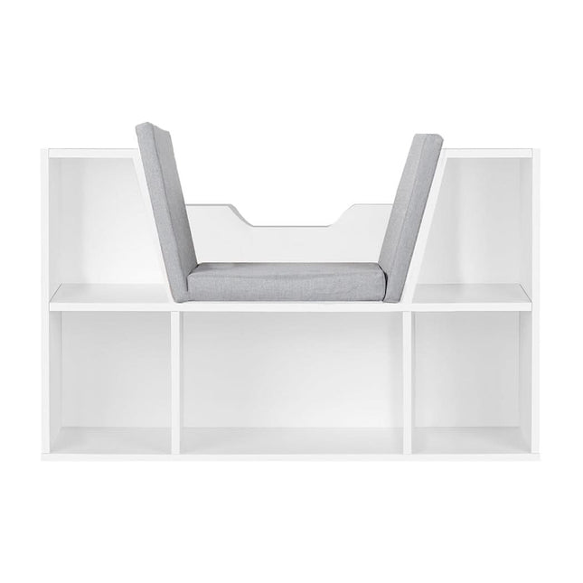 Levede Kids Bookcase Toys Box Shelf White-1954802614847803393