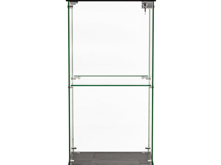 Stacked Display Cabinet Collection Storage Tempered Glass 2 Tier With Lock Black-1917016713753399297