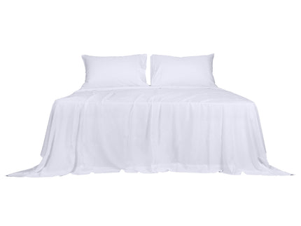 Dreamz 4pcs Queen Size 100% Bamboo Bed Sheet Set in White Colour-1942353309302132737