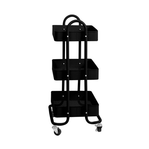 Levede 3 Tiers Kitchen Trolley Cart Black-1917016721257009153