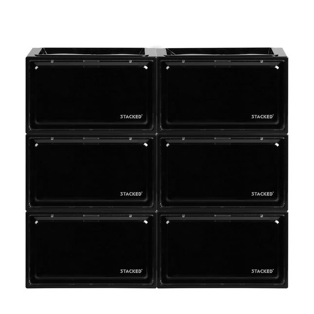 Stacked Shoe Box Acrylic Sneaker Display 6PC Black-1954802597328195585