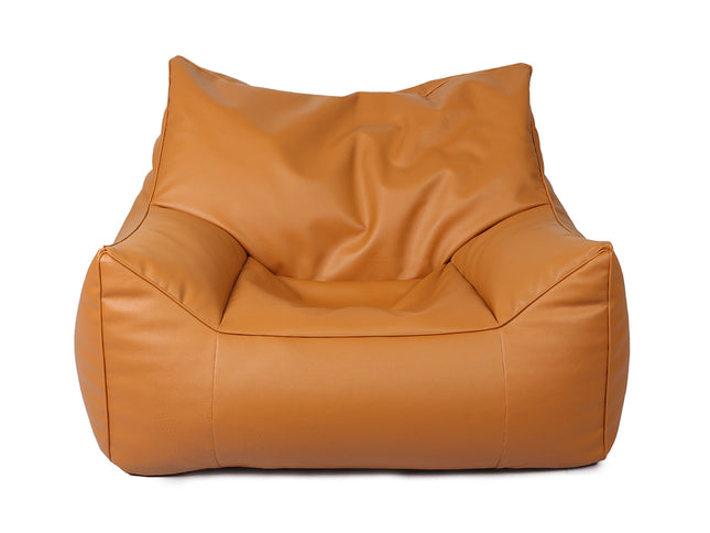 Marlow Bean Bag Chair Cover PU Indoor Brown-1973194022369497089