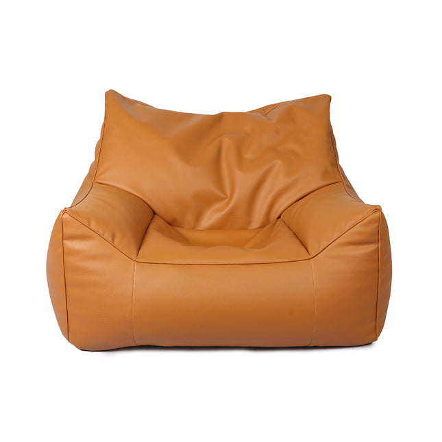 Marlow Bean Bag Chair Cover PU Indoor Brown-1973194022369497089