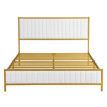 Levede Metal Bed Frame Under Bed Storage Double Beige-1975420336006631425