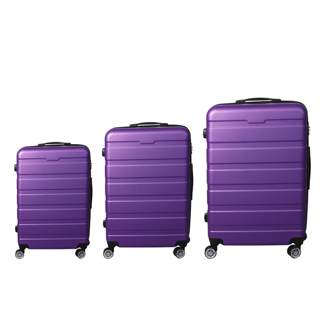 Slimbridge 3PC Luggage sets Suitcase Purple-1973193942879047681