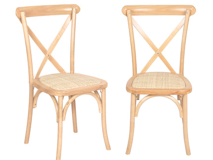 Levede 2X Dining Chairs Cross Back Chair-1910112199221841921