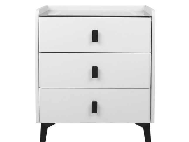 Levede Bedside Table LED Lights Drawers Storage-1973193444637675521