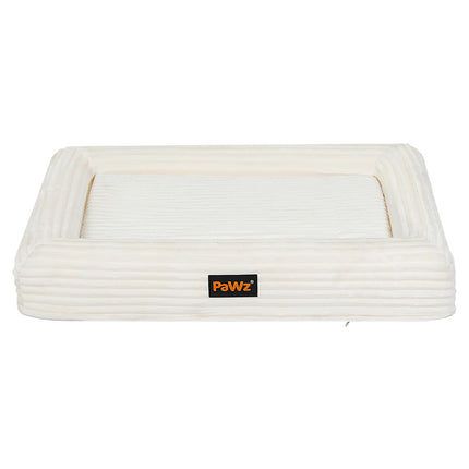 Pawz L Size Orthopedic Dog Bed with Corduroy Removable Cover Waterproof Washable Beige-1975420347398361089