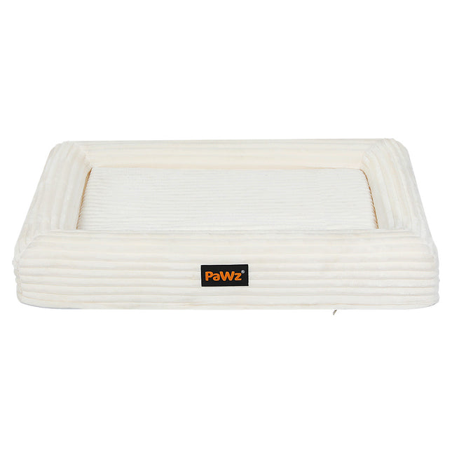 Pawz L Size Orthopedic Dog Bed with Corduroy Removable Cover Waterproof Washable Beige-1975420347398361089