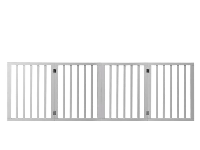 Wooden Pet Gate Dog Fence Retractable White 600x 3MM-1973193643191832577