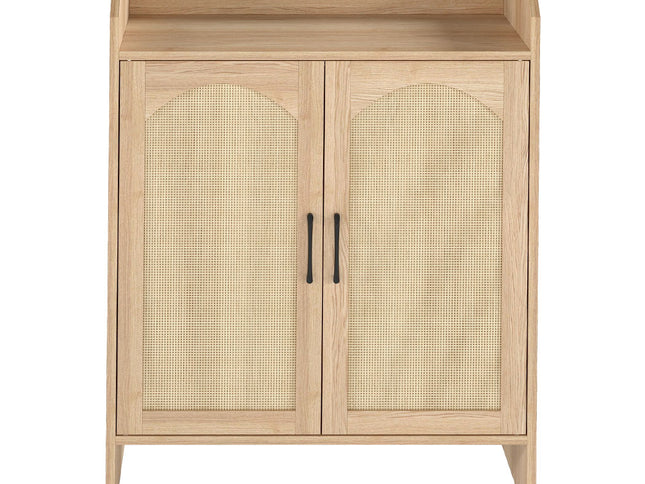 Levede 5 Tier Shoe Cabinet Wooden Double Door Storage Rack Organiser Entryway-2065254300241760257
