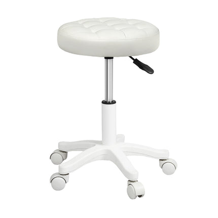 Levede 4x Rolling Bar Stool Swivel Salon SPA Chair Beige-2029387306187755521