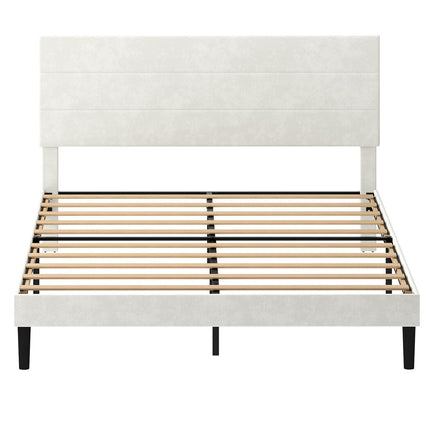Levede Double Bed Frame Upholstered Adjustable Headboard Platform Mattress Base-2050056771569061889
