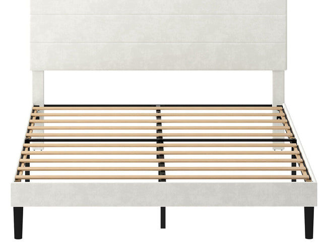 Levede Double Bed Frame Upholstered Adjustable Headboard Platform Mattress Base-2050056771569061889