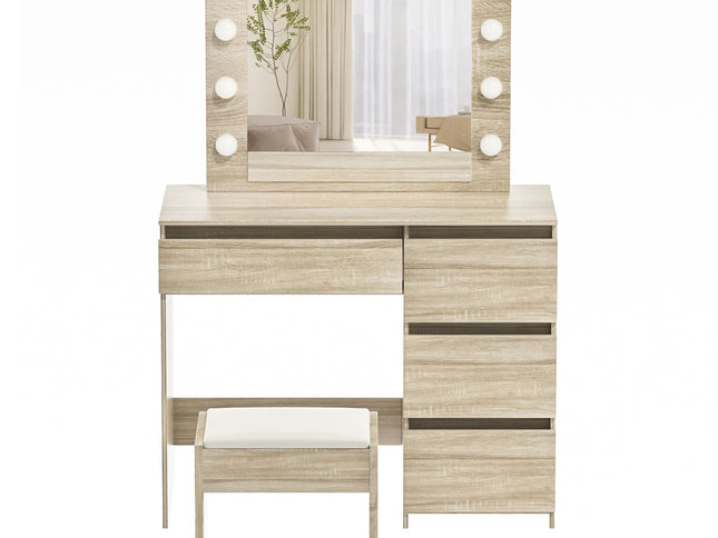 Levede Dressing Table Stool Set Makeup Mirror Led-1975420368009170945
