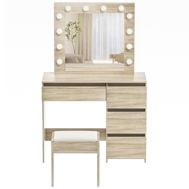 Levede Dressing Table Stool Set Makeup Mirror Led-1975420368009170945