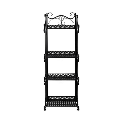 Levede Plant Stand 4 Tiers Outdoor Indoor Black-1973193777631858689