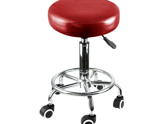 Levede Salon Stool Swivel Barber Stools Red-2029387239389270017