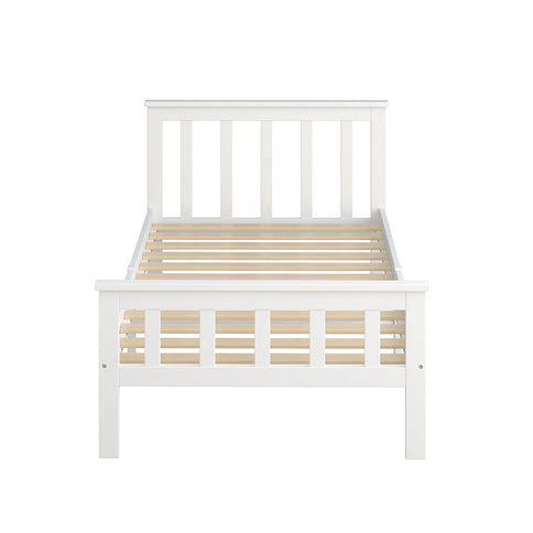 Levede Single Size Bed Frame Wooden White-1864183192236462081